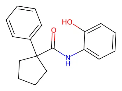 N-(2-hydroxyphenyl)-1-phenylcyclopentane-1-carboxamide structure