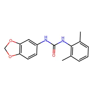 Urea, 1-(1,3-benzodioxol-5-yl)-3-(2,6-xylyl)- structure