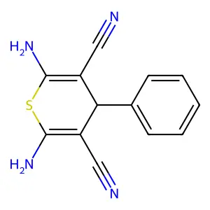 2,6-Diamino-4-phenyl-4H-thiopyran-3,5-dicarbonitrile structure