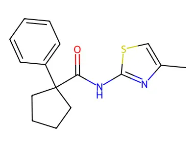 N-(4-methyl-1,3-thiazol-2-yl)-1-phenylcyclopentane-1-carboxamide structure