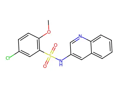 5-chloro-2-methoxy-N-quinolin-3-ylbenzenesulfonamide structure