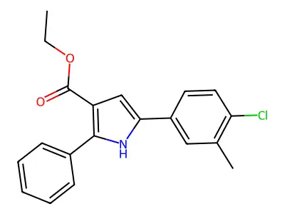 ethyl 5-(4-chloro-3-methylphenyl)-2-phenyl-1H-pyrrole-3-carboxylate structure