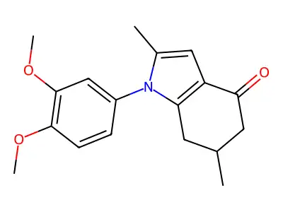 1-(3,4-dimethoxyphenyl)-2,6-dimethyl-6,7-dihydro-5H-indol-4-one structure