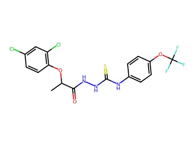 1-[2-(2,4-Dichlorophenoxy)propanoylamino]-3-[4-(trifluoromethoxy)phenyl]thiourea structure