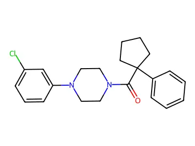 4-(3-Chlorophenyl)piperazinyl phenylcyclopentyl ketone structure