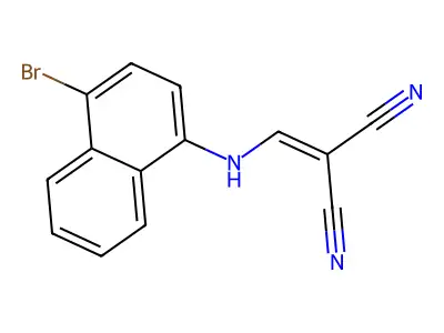 (((4-Bromonaphthyl)amino)methylene)methane-1,1-dicarbonitrile structure