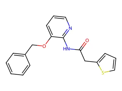 N-(3-phenylmethoxypyridin-2-yl)-2-thiophen-2-ylacetamide structure