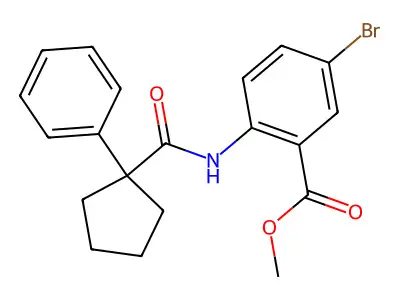 Methyl 5-bromo-2-((phenylcyclopentyl)carbonylamino)benzoate structure