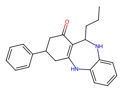 9-Phenyl-6-propyl-5,6,8,9,10,11-hexahydrobenzo[b][1,4]benzodiazepin-7-one structure