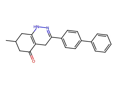 7-Methyl-3-(4-phenylphenyl)-1,4,6,7,8-pentahydrocinnolin-5-one structure