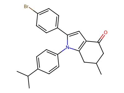 2-(4-Bromophenyl)-6-methyl-1-(4-(methylethyl)phenyl)-5,6,7-trihydroindol-4-one structure