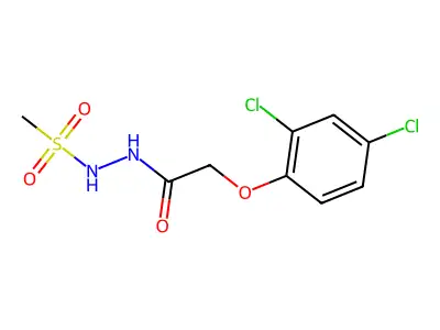 2-(2,4-dichlorophenoxy)-N'-methylsulfonylacetohydrazide structure