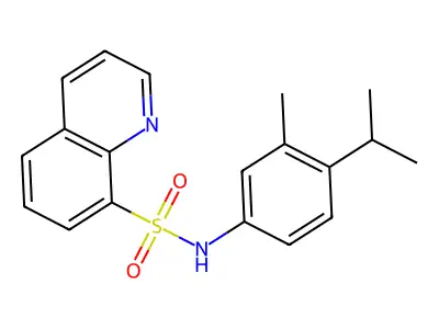 (3-Methyl-4-(isopropyl)phenyl)(8-quinolylsulfonyl)amine structure
