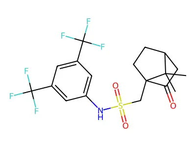 1-((((3,5-BIS(TRIFLUOROMETHYL)PHENYL)AMINO)SULFONYL)METHYL)-7,7-DIMETHYLBICYCLO[2.2.1]HEPTAN-2-ONE structure