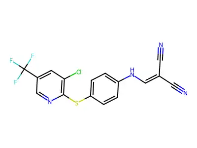 (((4-(3-CHLORO-5-(TRIFLUOROMETHYL)-2-PYRIDYLTHIO)PHENYL)AMINO)METHYLENE)METHANE-1,1-DICARBONITRILE structure