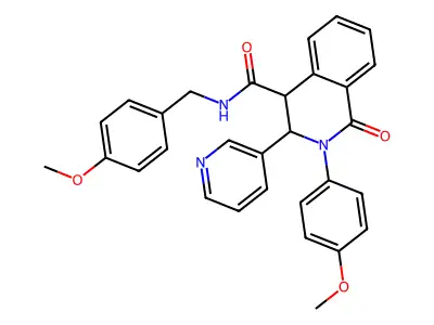 N-((4-methoxyphenyl)methyl)(2-(4-methoxyphenyl)-1-oxo-3-(3-pyridyl)(4-2,3,4-trihydroisoquinolyl))formamide structure