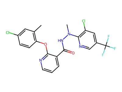 2-(4-chloro-2-methylphenoxy)-N'-[3-chloro-5-(trifluoromethyl)pyridin-2-yl]-N'-methylpyridine-3-carbohydrazide structure