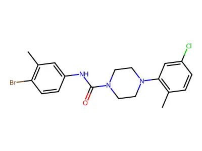 N-(4-bromo-3-methylphenyl)-4-(5-chloro-2-methylphenyl)piperazine-1-carboxamide structure