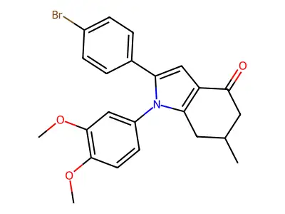 1-(3,4-Dimethoxyphenyl)-2-(4-bromophenyl)-6-methyl-5,6,7-trihydroindol-4-one structure