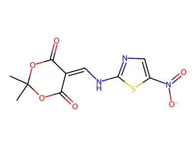 2,2-dimethyl-5-{[(5-nitro-1,3-thiazol-2-yl)amino]methylidene}-1,3-dioxane-4,6-dione structure