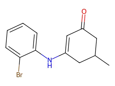 3-((2-Bromophenyl)amino)-5-methylcyclohex-2-EN-1-one structure