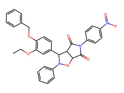 3-[4-(benzyloxy)-3-ethoxyphenyl]-5-(4-nitrophenyl)-2-phenyldihydro-2H-pyrrolo[3,4-d][1,2]oxazole-4,6(3H,5H)-dione structure