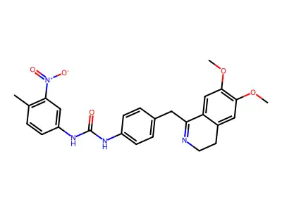 1-(4-((6,7-DIMETHOXY(3,4-DIHYDROISOQUINOLYL))METHYL)PHENYL)-3-(4-METHYL-3-NITROPHENYL)UREA structure