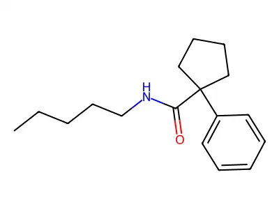 N-pentyl-1-phenylcyclopentane-1-carboxamide structure