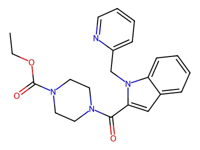 Ethyl 4-((1-(2-pyridylmethyl)indol-2-YL)carbonyl)piperazinecarboxylate structure