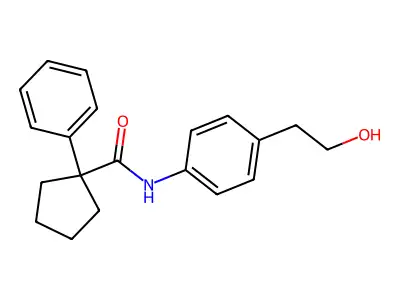 N-[4-(2-hydroxyethyl)phenyl]-1-phenylcyclopentane-1-carboxamide structure