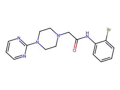 N-(2-Bromophenyl)-2-(4-pyrimidin-2-ylpiperazinyl)ethanamide structure
