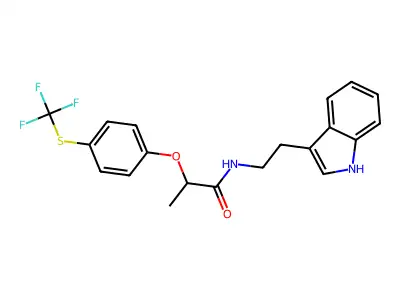 N-[2-(1H-indol-3-yl)ethyl]-2-[4-(trifluoromethylsulfanyl)phenoxy]propanamide structure