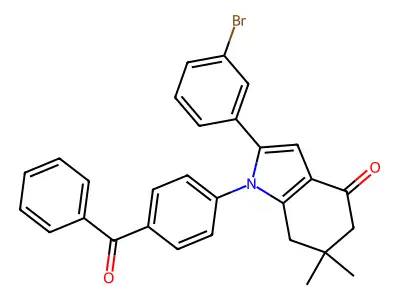 1-(4-Benzoylphenyl)-2-(3-bromophenyl)-6,6-dimethyl-5,7-dihydroindol-4-one structure