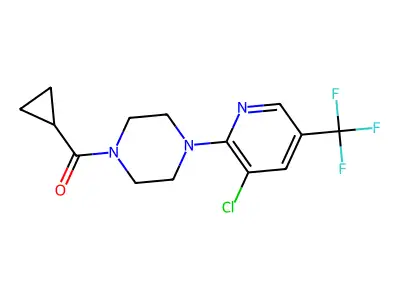 4-(3-CHLORO-5-(TRIFLUOROMETHYL)(2-PYRIDYL))PIPERAZINYL CYCLOPROPYL KETONE structure