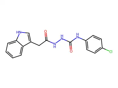 1-(4-chlorophenyl)-3-[[2-(1H-indol-3-yl)acetyl]amino]urea structure