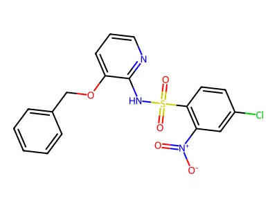 4-chloro-2-nitro-N-(3-phenylmethoxypyridin-2-yl)benzenesulfonamide structure