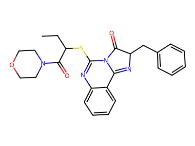 2-benzyl-5-{[1-(morpholin-4-yl)-1-oxobutan-2-yl]sulfanyl}-2H,3H-imidazo[1,2-c]quinazolin-3-one structure
