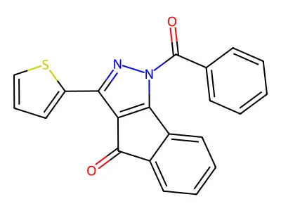 1-Benzoyl-3-thiophen-2-ylindeno[1,2-c]pyrazol-4-one structure