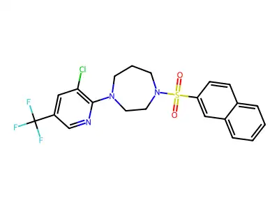1-[3-chloro-5-(trifluoromethyl)pyridin-2-yl]-4-(naphthalene-2-sulfonyl)-1,4-diazepane structure