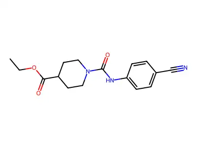 Ethyl 1-[(4-cyanophenyl)carbamoyl]piperidine-4-carboxylate structure
