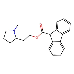 9-Fluorenecarboxylic acid, 2-(1-methyl-2-pyrrolidinyl)ethyl ester structure
