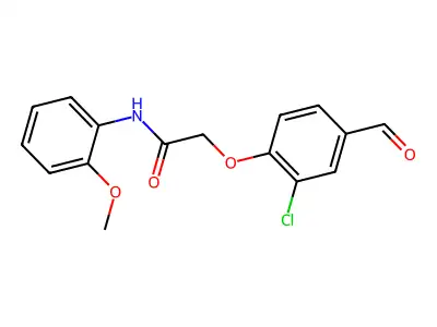 2-(2-chloro-4-formylphenoxy)-N-(2-methoxyphenyl)acetamide structure