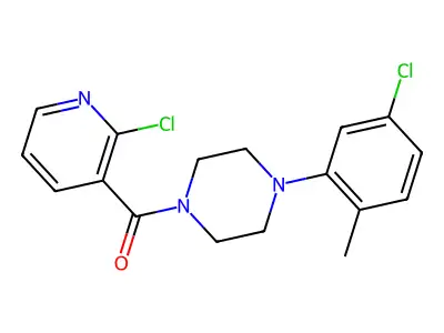 2-Chloro(3-pyridyl) 4-(5-chloro-2-methylphenyl)piperazinyl ketone structure