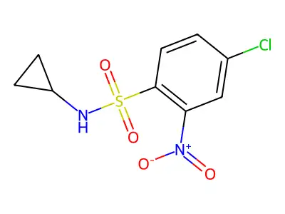 4-chloro-N-cyclopropyl-2-nitrobenzenesulfonamide structure