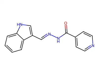 N-(1H-indol-3-ylmethylideneamino)pyridine-4-carboxamide structure