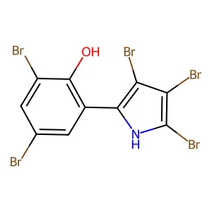 2,4-dibromo-6-(3,4,5-tribromo-1H-pyrrol-2-yl)phenol structure