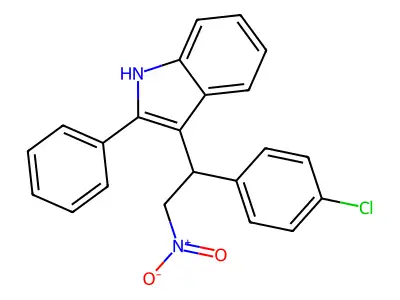 3-[1-(4-chlorophenyl)-2-nitroethyl]-2-phenyl-1H-indole structure