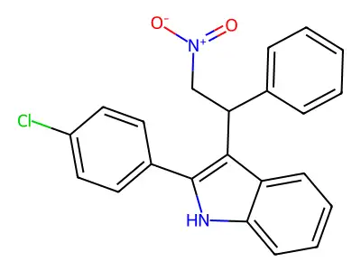 2-(4-chlorophenyl)-3-(2-nitro-1-phenylethyl)-1H-indole structure