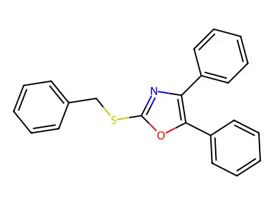 2-(Benzylthio)-4,5-diphenyloxazole structure