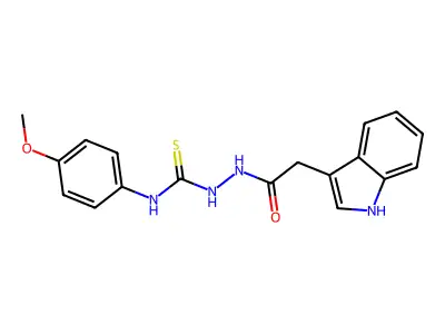 1-[[2-(1H-indol-3-yl)acetyl]amino]-3-(4-methoxyphenyl)thiourea structure